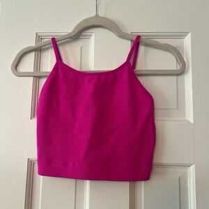 Women's Pink Ribbed Crop Top